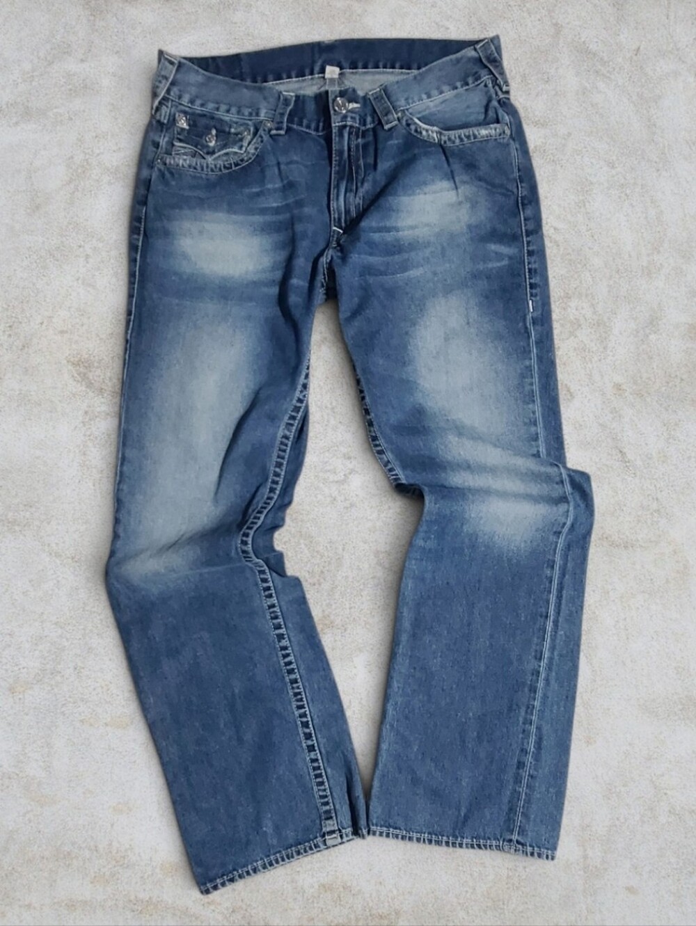 True Religion Ricky Straight Leg Flap Pocket Jeans Size 36 Y2K